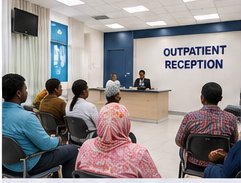 Outpatient reception at Keringet Zion Hospital